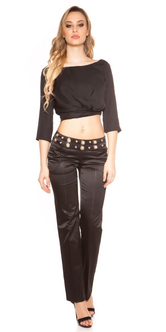 pants with studs and glitter Black